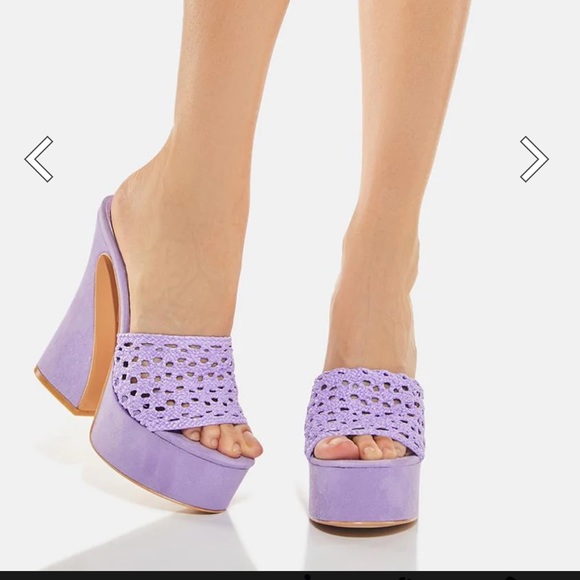 Dolls Kill Shoes - dolls kill platform lilac crochet velvet heels